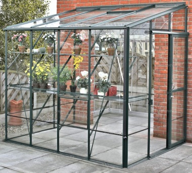 Aluminium Lean To Greenhouse 431 - Toughened Glass Aluminium Lean To Greenhouse 431 - Toughened Glass