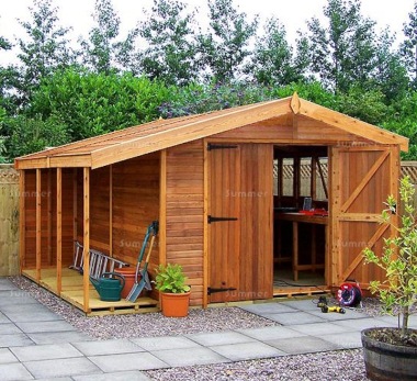Apex Shed 119 - Heavy Duty Floor, T and G Roof, Log Store