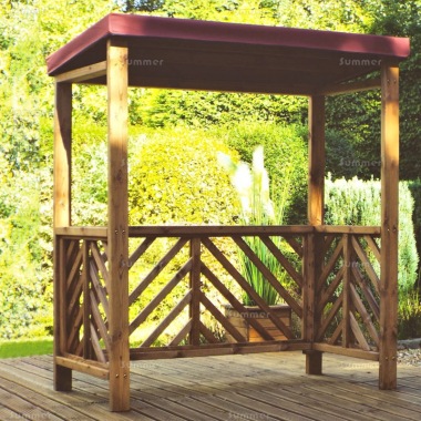 Barbecue Shelter 457 - Burgundy Showerproof Canopy, Fully Assembled, FSC® Certified