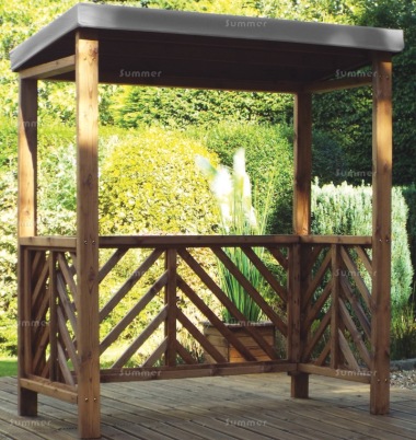 Barbecue Shelter 458 - Grey Showerproof Canopy, Fully Assembled, FSC® Certified