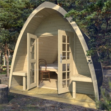 Log Camping Pod 981 - Double Doors, Rear Window