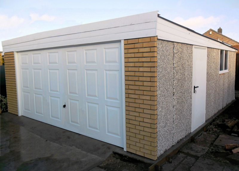 Spar Pent Double Concrete Garage 238 - PVCu Windows and Fascias Spar Pent Double Concrete Garage 238 - PVCu Windows and Fascias