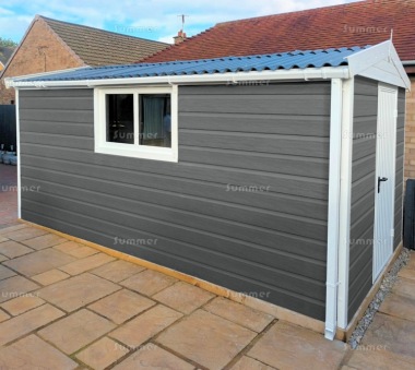 Composite Apex Concrete Shed 788 - PVCu Window and Fascias Composite Apex Concrete Shed 788 - PVCu Window and Fascias