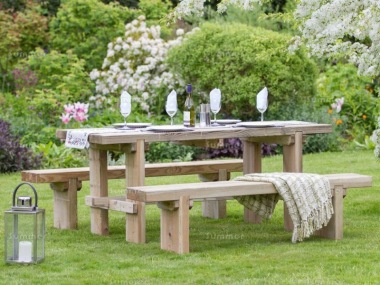 Pressure Treated 8 Seater Dining Set 874 - Benches, PEFC Certified Pressure Treated 8 Seater Dining Set 874 - Benches, PEFC Certified