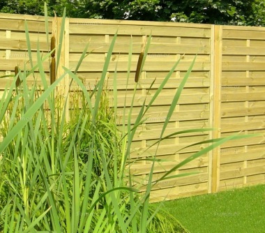 Fence Panel 410 - Planed Timber, 9mm Reeded Boards, 2x2 Frame