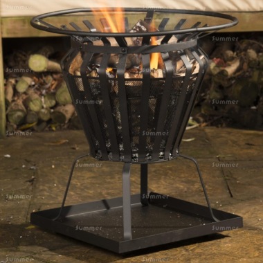 Contemporary Fire Basket 199 - Removable Cooking Grill Plate