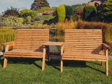 4 Seater Companion Set 736 - Square Tray, Chunky Framing, Brown Finish 4 Seater Companion Set 736 - Square Tray, Chunky Framing, Brown Finish