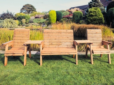 4 Seater Companion Set 750 - Square Trays, Chunky Framing, Brown Finish 4 Seater Companion Set 750 - Square Trays, Chunky Framing, Brown Finish