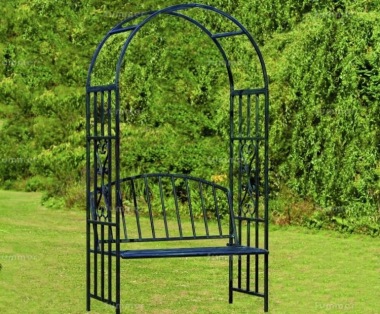 Arbour 070 - Powder Coated Steel With Rose Arch