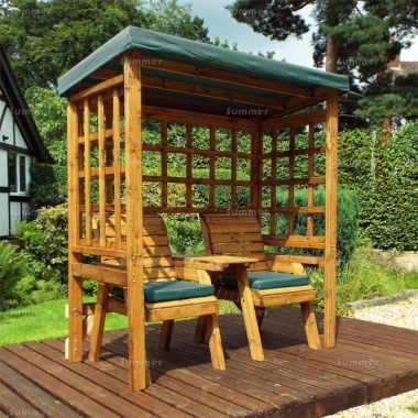 Garden Arbour 528 - Double Seat, Showerproof Canopy, Fully Assembled, FSC® Certified
