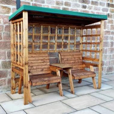 Garden Arbour 833 - Double Seat, Showerproof Canopy, Fully Assembled, FSC® Certified