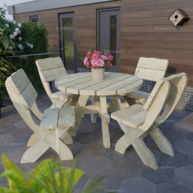 4 Seater Dining Set 374 - Pressure Treated, Chunky Pine 4 Seater Dining Set 374 - Pressure Treated, Chunky Pine