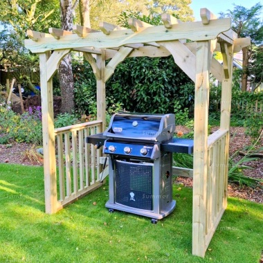 Pressure Treated Barbecue Shelter 930 - Pergola Style Roof Pressure Treated Barbecue Shelter 930 - Pergola Style Roof