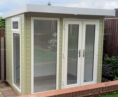 Pent Garden Office 401 - Painted, Double Glazed PVCu, Fitted Free