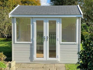 Apex Garden Office 434 - Painted, Double Glazed PVCu, Fitted Free