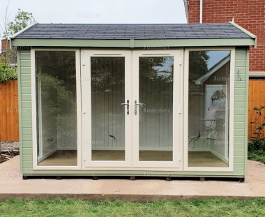 Apex Garden Office 435 - Painted, Double Glazed PVCu, Fitted Free