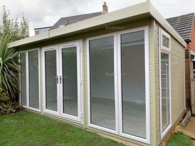 Pent Garden Office 471 - Painted, Double Glazed PVCu
