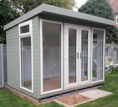 Pent Garden Office 473 - Painted, Double Glazed PVCu, Fitted Free