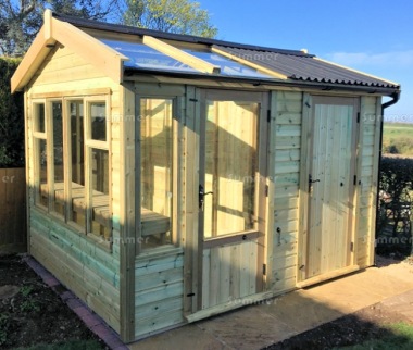 Pressure Treated Potting Shed 698 - Thicker Boards, Part Glazed Roof, Fitted Free Pressure Treated Potting Shed 698 - Thicker Boards, Part Glazed Roof, Fitted Free