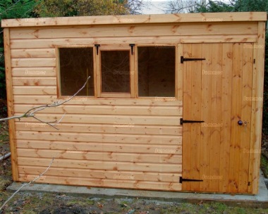 Pent Shed 11 - 2x2 Framing, All T and G, Fitted Free Pent Shed 11 - 2x2 Framing, All T and G, Fitted Free