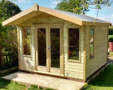 Apex Summerhouse 720 - Pressure Treated, Large Panes, Fitted Free