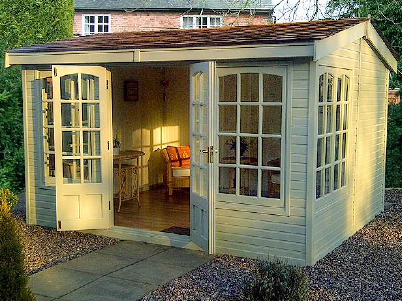 Side Door Apex Summerhouse 520 - Georgian Glazing