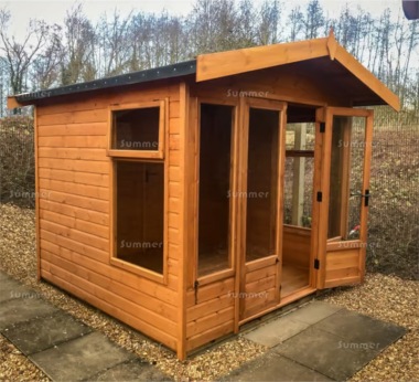 Apex Summerhouse 525 - Double Doors, Toughened Glass