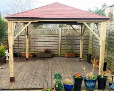 Wooden Gazebo 157 - Hipped, Pressure Treated, Fitted Free