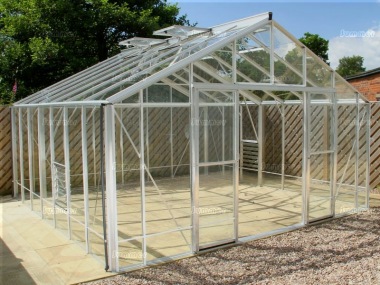 Large Aluminium Greenhouse 606 - Box Section, Toughened Glass