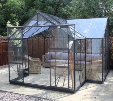 Large Aluminium Orangery 179 - Anthracite, Valley Roof Large Aluminium Orangery 179 - Anthracite, Valley Roof