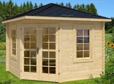 Corner Log Cabin 316 - 28mm, Plain or Georgian Corner Log Cabin 316 - 28mm, Plain or Georgian