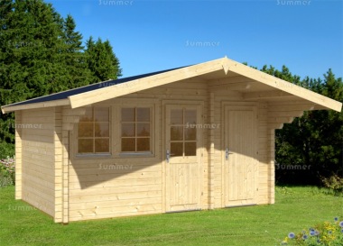 Two Room Apex Log Cabin 465 - Double Glazed Two Room Apex Log Cabin 465 - Double Glazed