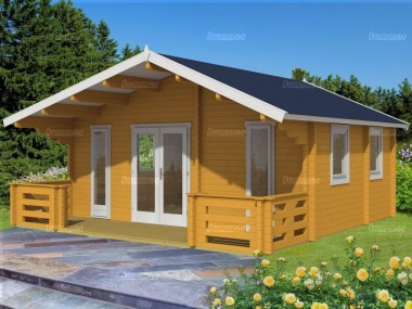 Three Room Apex Log Cabin 555 - Double Glazed Three Room Apex Log Cabin 555 - Double Glazed