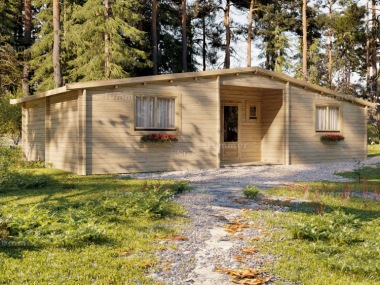 Five Room Apex Log Cabin 586 - Double Glazed, Integral Porch