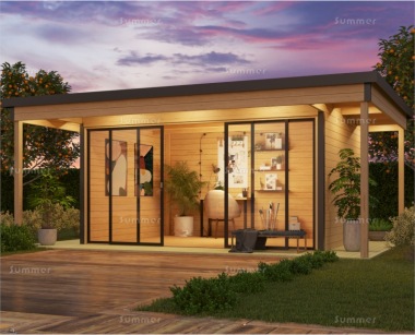 45mm Log Cabin 160 - Modern Aluminium Hybrid, FSC® Certified 45mm Log Cabin 160 - Modern Aluminium Hybrid, FSC® Certified