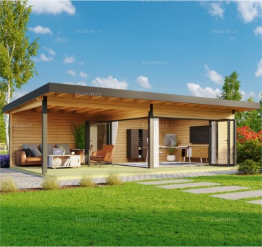 70mm Log Cabin 179 - Modern Aluminium Hybrid, FSC® Certified 70mm Log Cabin 179 - Modern Aluminium Hybrid, FSC® Certified