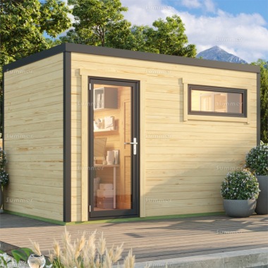 Two Room 45mm Log Cabin 331 - Modern Aluminium Hybrid, FSC® Certified Two Room 45mm Log Cabin 331 - Modern Aluminium Hybrid, FSC® Certified