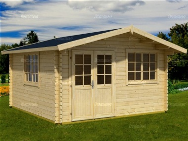 Apex 40mm Log Cabin 536 - Double Door, PEFC Certified Apex 40mm Log Cabin 536 - Double Door, PEFC Certified