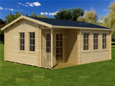 Two Room Side Door Apex Log Cabin 542 - Double Glazed, FSC® Certified