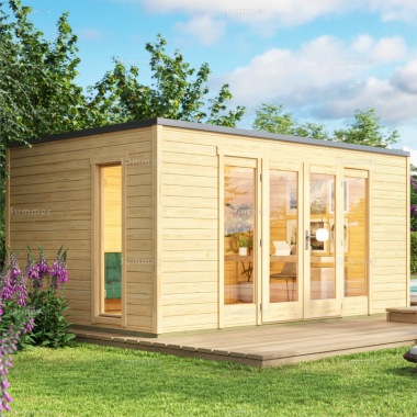 28mm Pent Log Cabin 656 - Double Door, PEFC Certified 28mm Pent Log Cabin 656 - Double Door, PEFC Certified