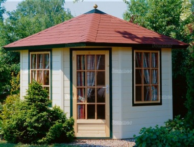 Single Door Corner Log Cabin 380 - Felt Tiles Single Door Corner Log Cabin 380 - Felt Tiles