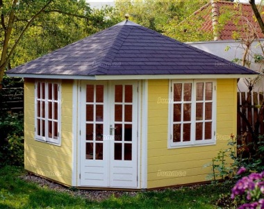 Double Glazed Corner Log Cabin 382 - Felt Tiles Double Glazed Corner Log Cabin 382 - Felt Tiles