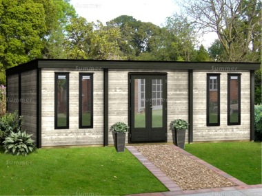 Double Door 28mm Log Cabin 227 - Double Glazed, EPDM Roof Double Door 28mm Log Cabin 227 - Double Glazed, EPDM Roof