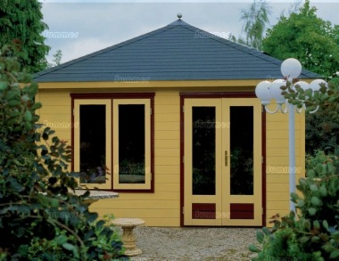Hipped Roof Double Glazed Log Cabin 307 - Bespoke Hipped Roof Double Glazed Log Cabin 307 - Bespoke