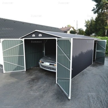 Apex Metal Garage 488 - Double Door, Galvanized Steel Apex Metal Garage 488 - Double Door, Galvanized Steel
