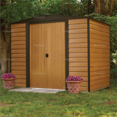 Apex Metal Shed 513 - Woodgrain Effect, Optional Installation Apex Metal Shed 513 - Woodgrain Effect, Optional Installation