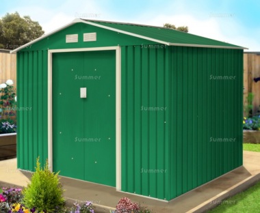 Apex Metal Shed 375 - Double Door, Galvanized Steel Apex Metal Shed 375 - Double Door, Galvanized Steel