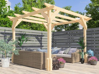 Wooden Pergola 198 - Strong Posts, 44mm Roof Timbers