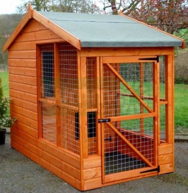 Apex Shiplap Dog Kennel and Run 204 - Side Door, Fitted Free