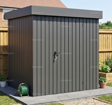 Premium Metal Shed 590 - Hinged Door, Extra Tall, Galvanized Steel